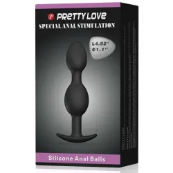 Pretty Love Double Heavy Balls Silicone Butt Plug 12.5 x 3.3 cm